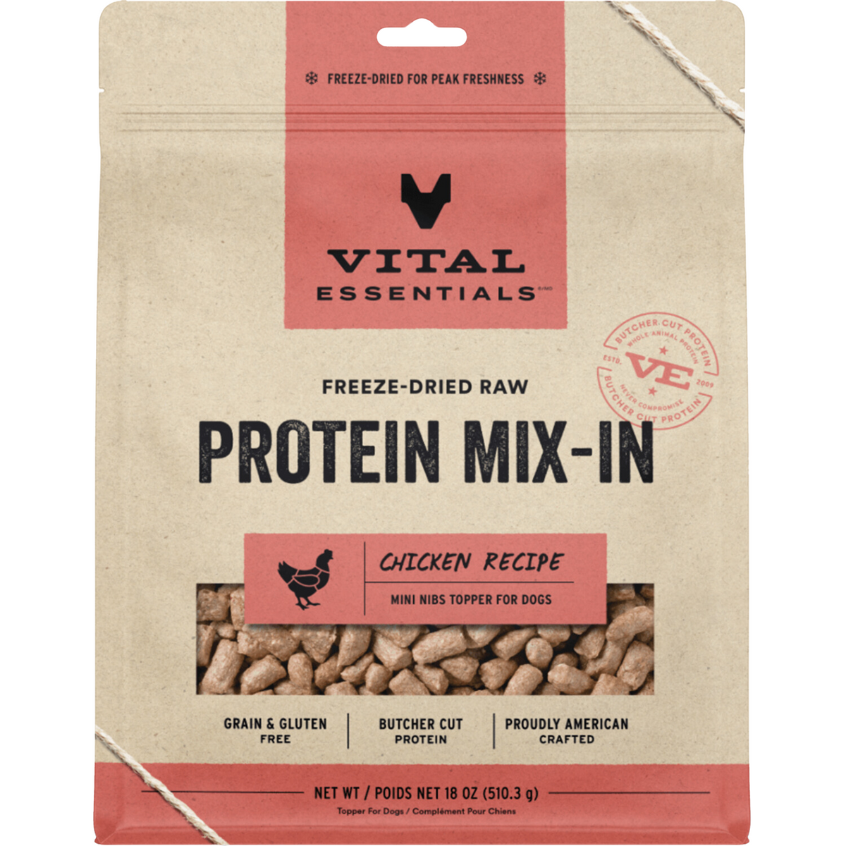 Freeze Dried Dog Food Topper, PROTEIN MIX-IN, Chicken Recipe - Mini Nibs