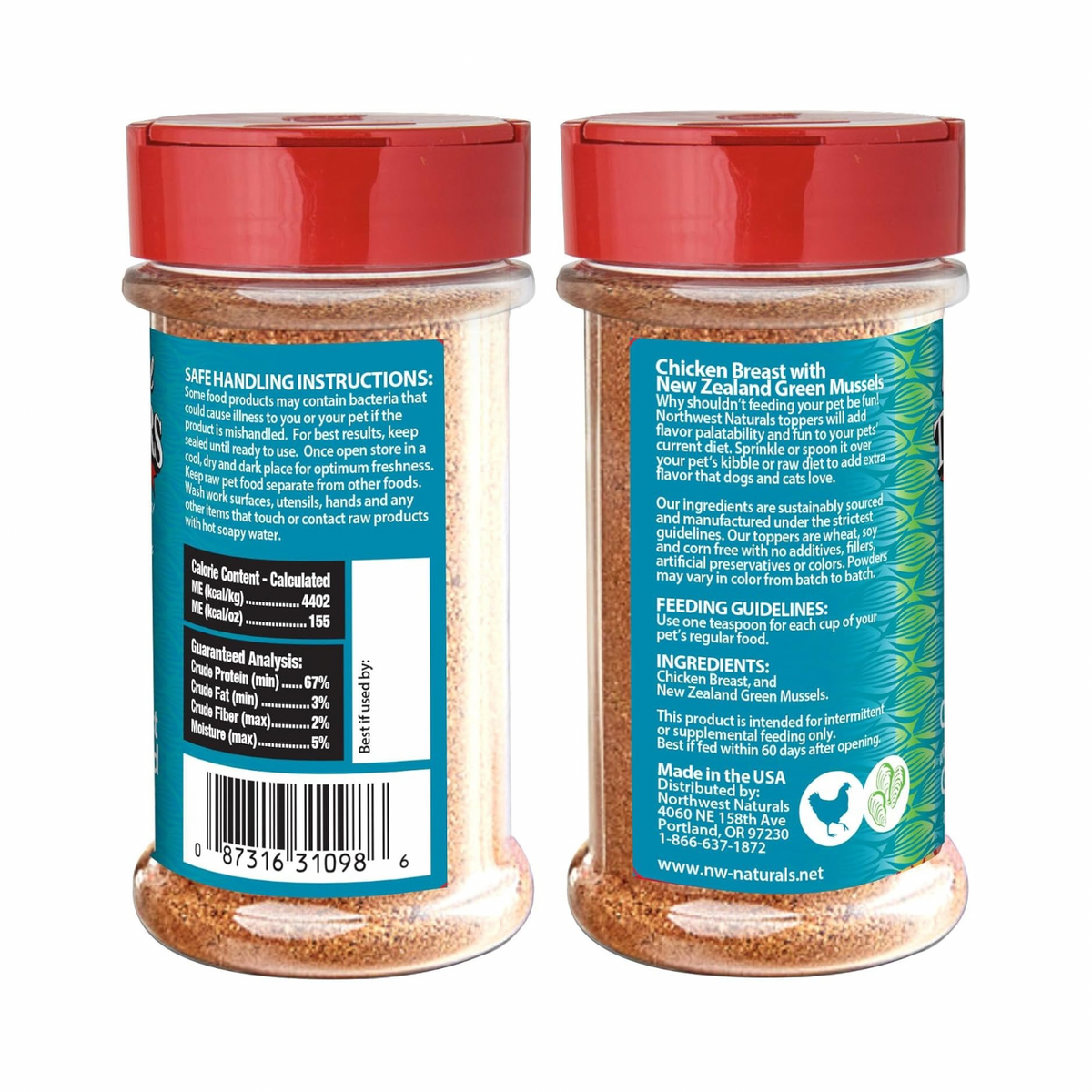 Feeze Dried FUNCTIONAL Food Topper for Dogs & Cats - Chicken Breast with New Zealand Green Mussels - 5 oz