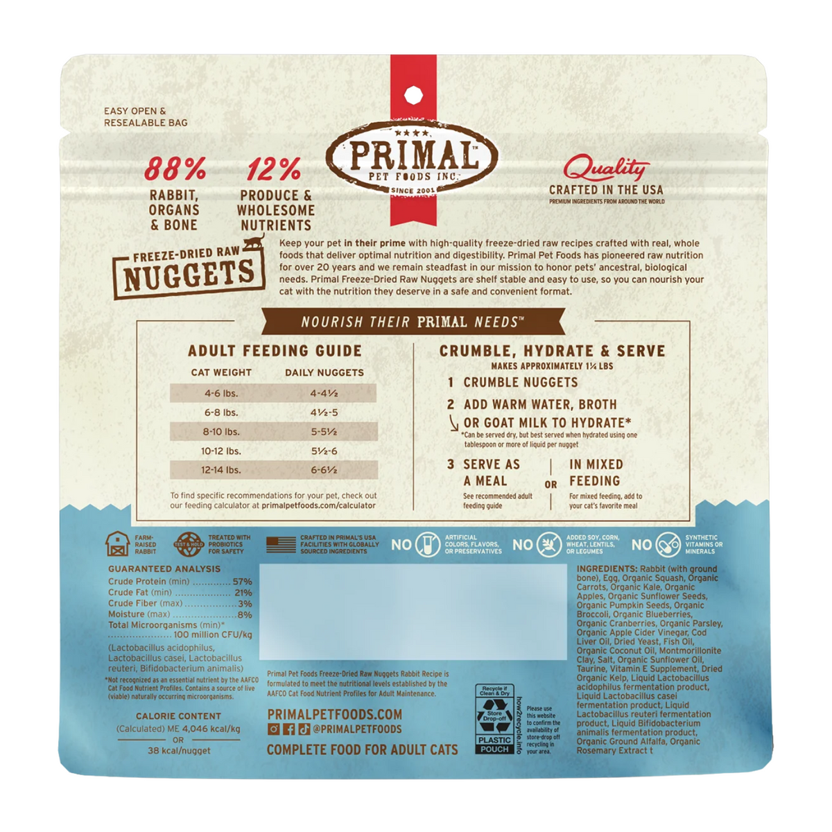Freeze Dried Cat Food - Rabbit Dinner Nuggets - Adult