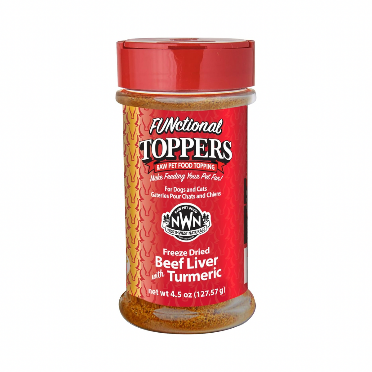 Feeze Dried FUNCTIONAL Food Topper for Dogs & Cats - Beef Liver with Turmeric - 4.5 oz