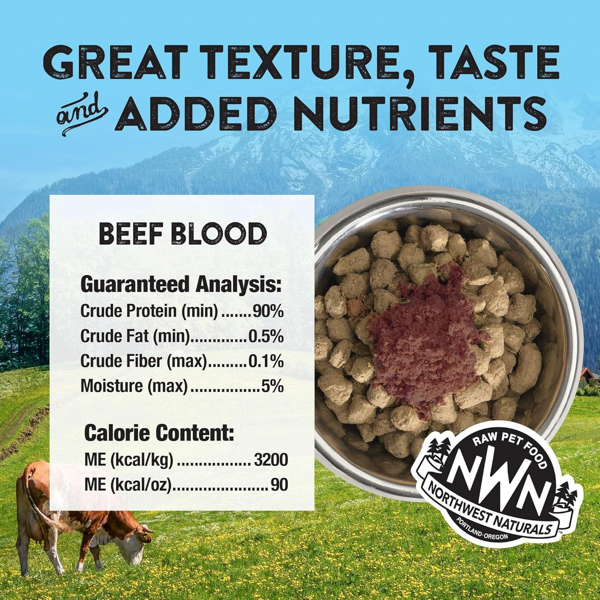 Feeze Dried FUNCTIONAL Food Topper for Dogs & Cats - Beef Blood - 3.5 oz