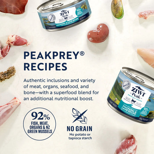 ZIWI Peak Canned Wet Cat. Food-Mackerel & Lamb 巅峰猫罐头-马鲛鱼羊肉