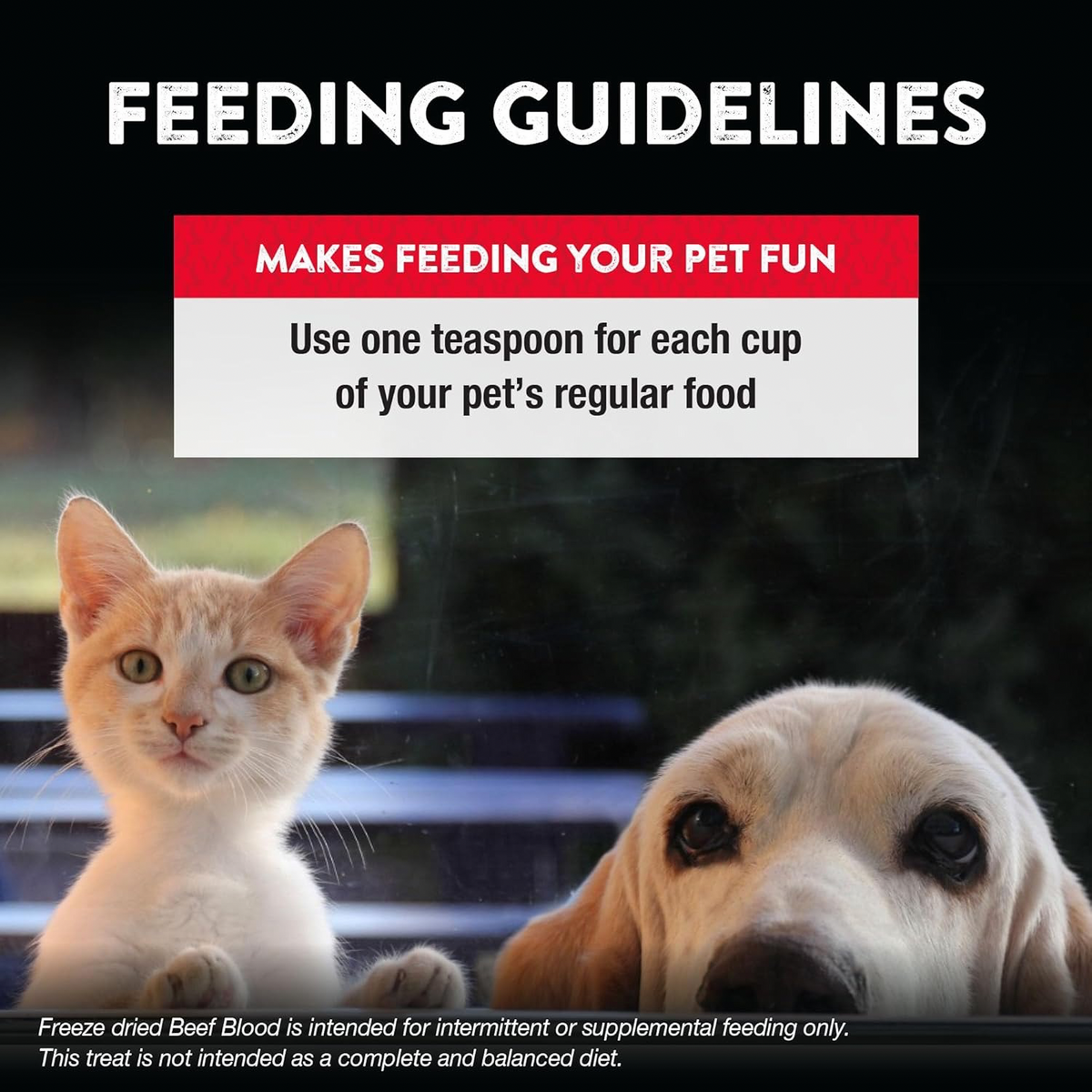 Feeze Dried FUNCTIONAL Food Topper for Dogs & Cats - Beef Blood - 3.5 oz