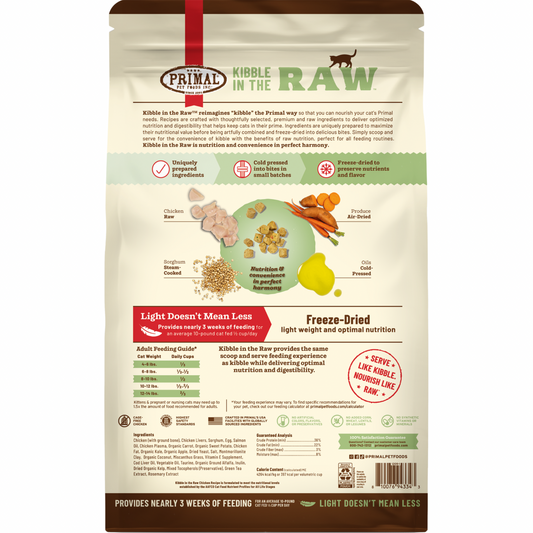 Freeze Dried Cat Food - KIBBLE IN THE RAW - Chicken Recipe
