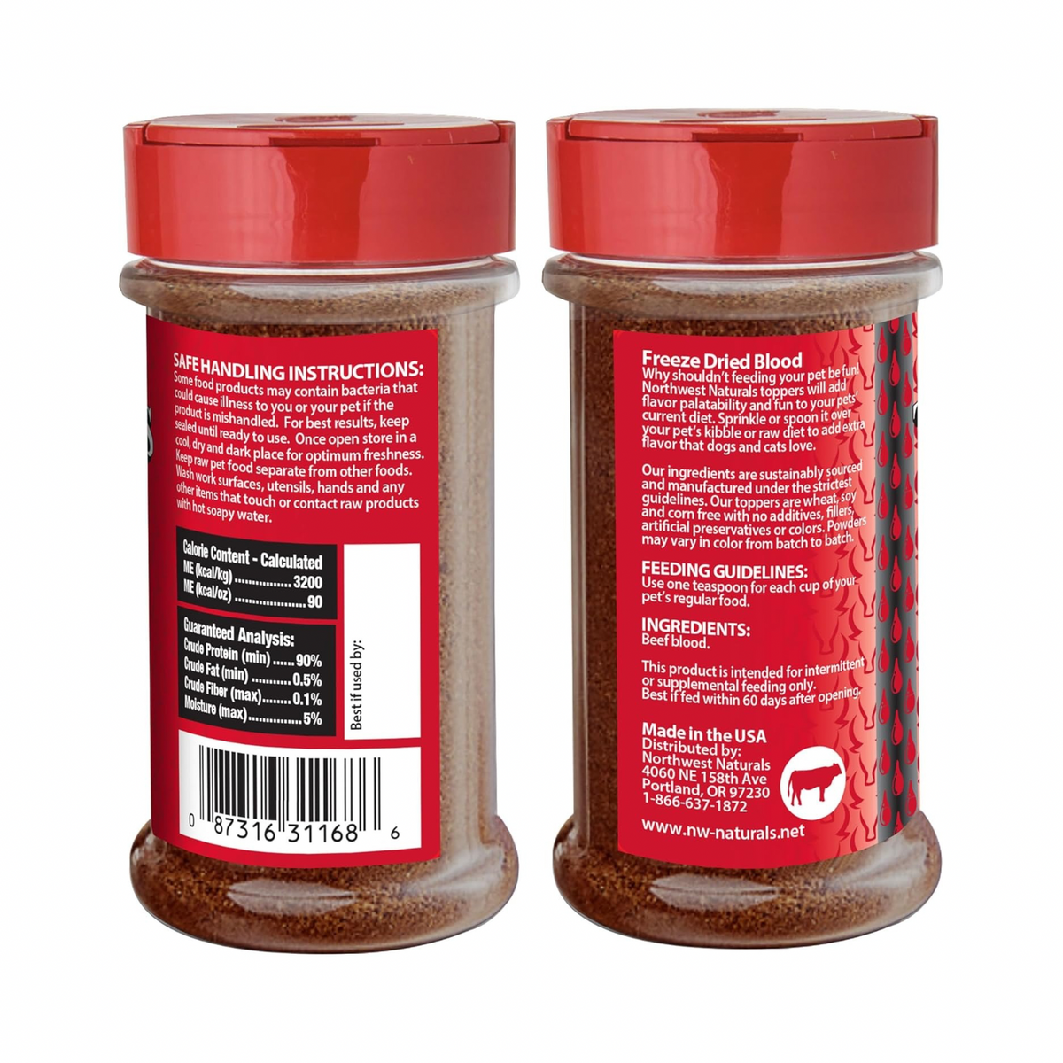 Feeze Dried FUNCTIONAL Food Topper for Dogs & Cats - Beef Blood - 3.5 oz