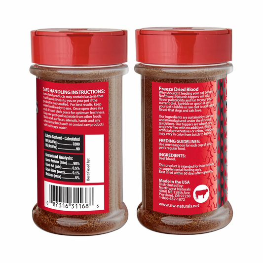 Feeze Dried FUNCTIONAL Food Topper for Dogs & Cats - Beef Blood - 3.5 oz