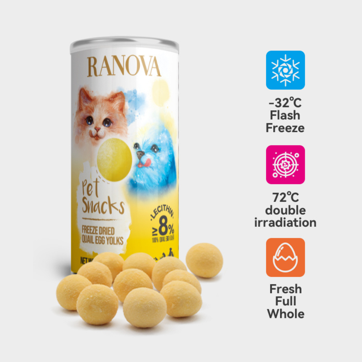 Freeze Dried Dog & Cat Treat - Quail Egg Yolk
