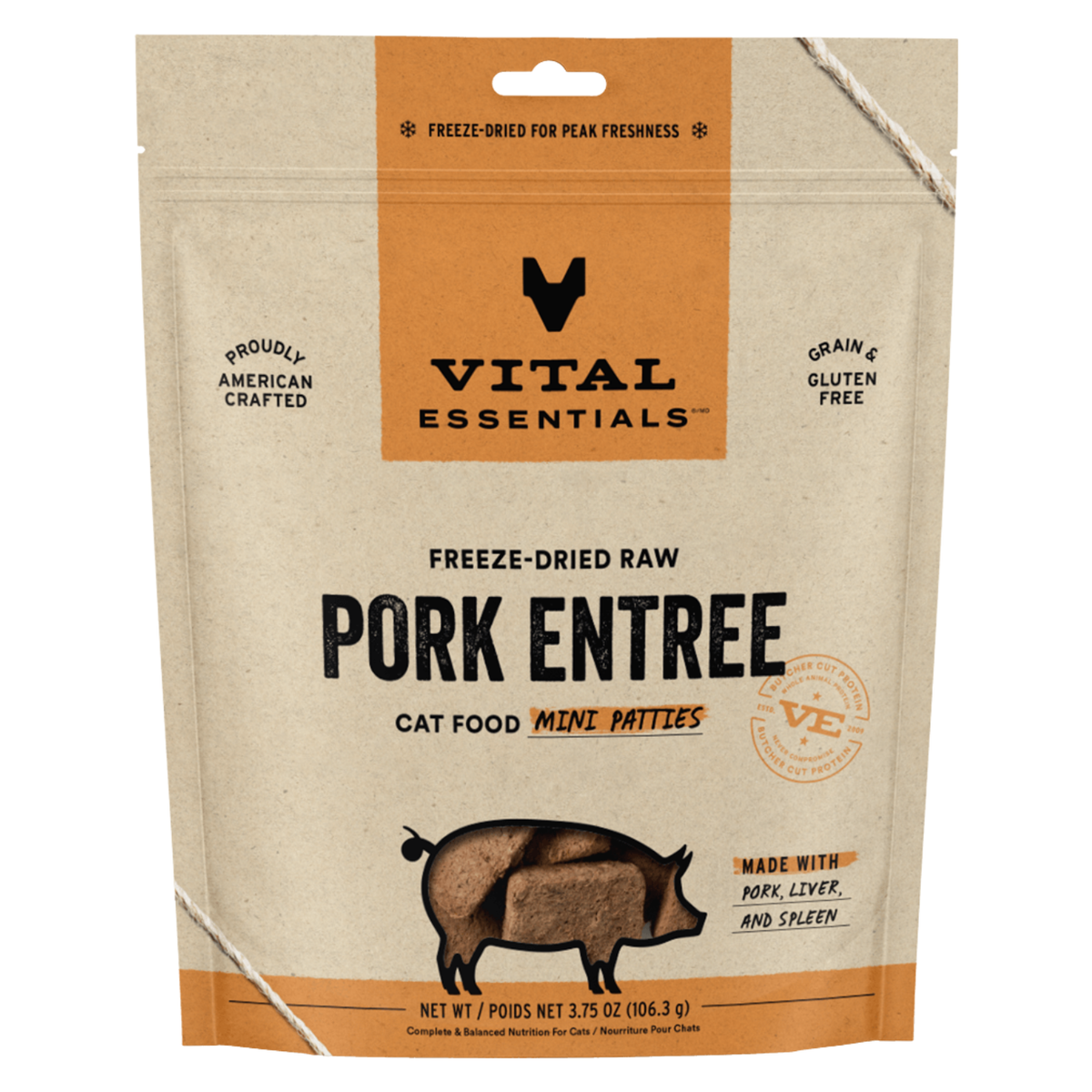 Freeze Dried Cat Food - Mini Patties - Pork