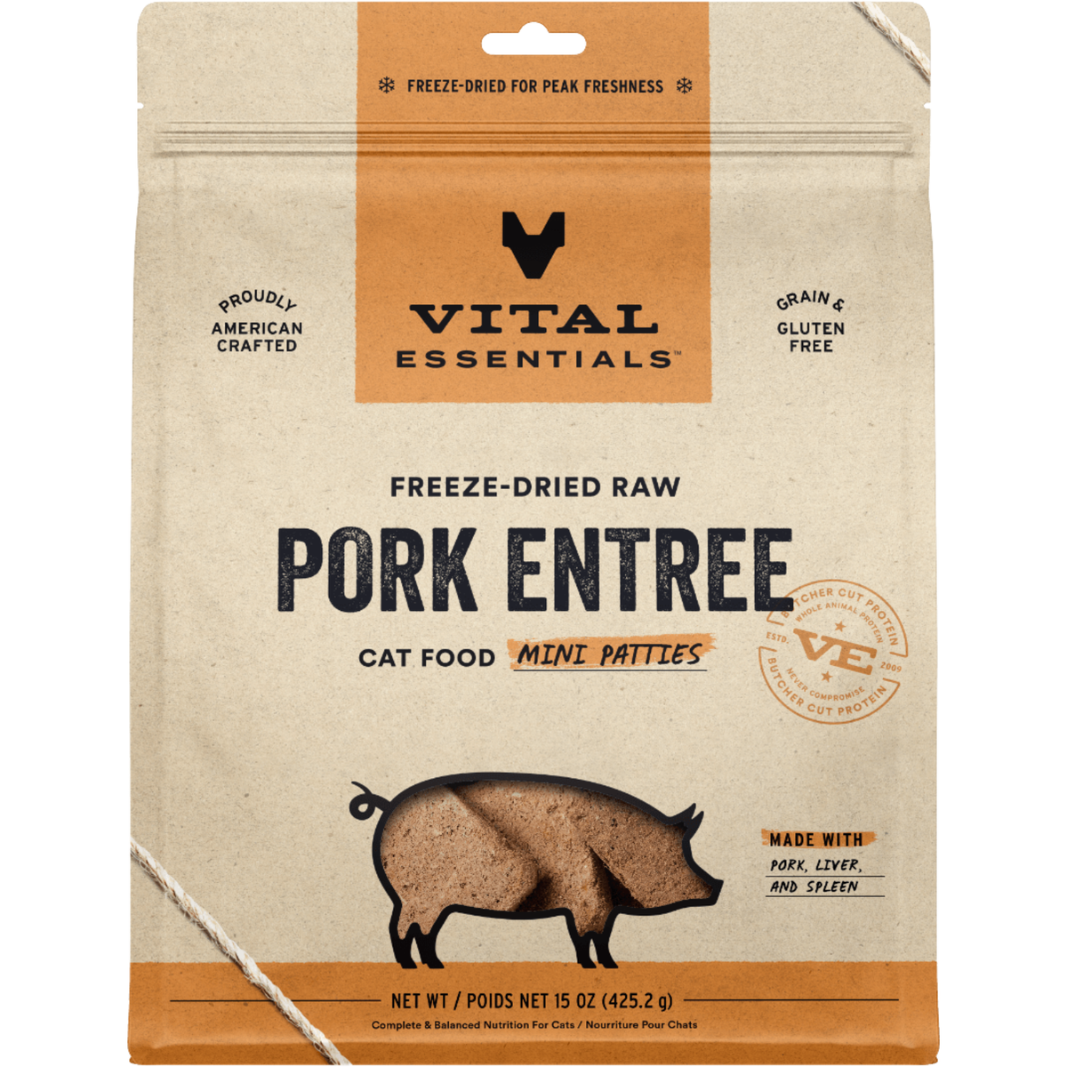 Freeze Dried Cat Food - Mini Patties - Pork