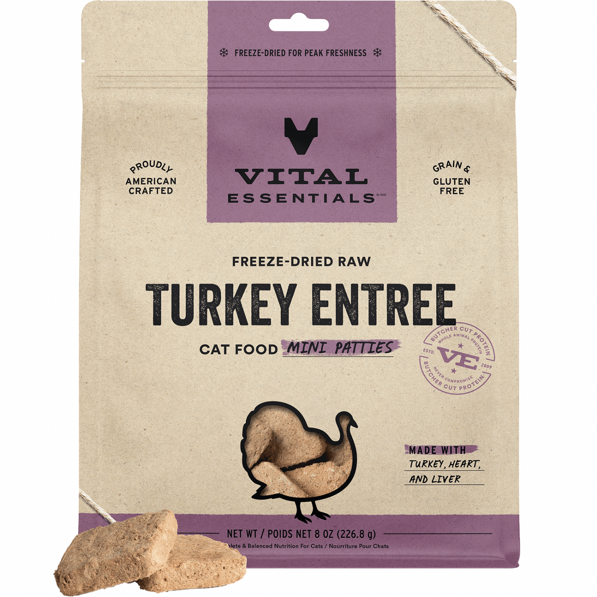 Freeze Dried Cat Food - Mini Patties - Turkey