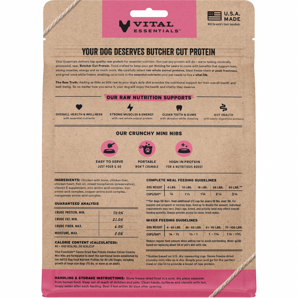 Freeze Dried Dog Food - Crunchy Mini Nibs - Chicken