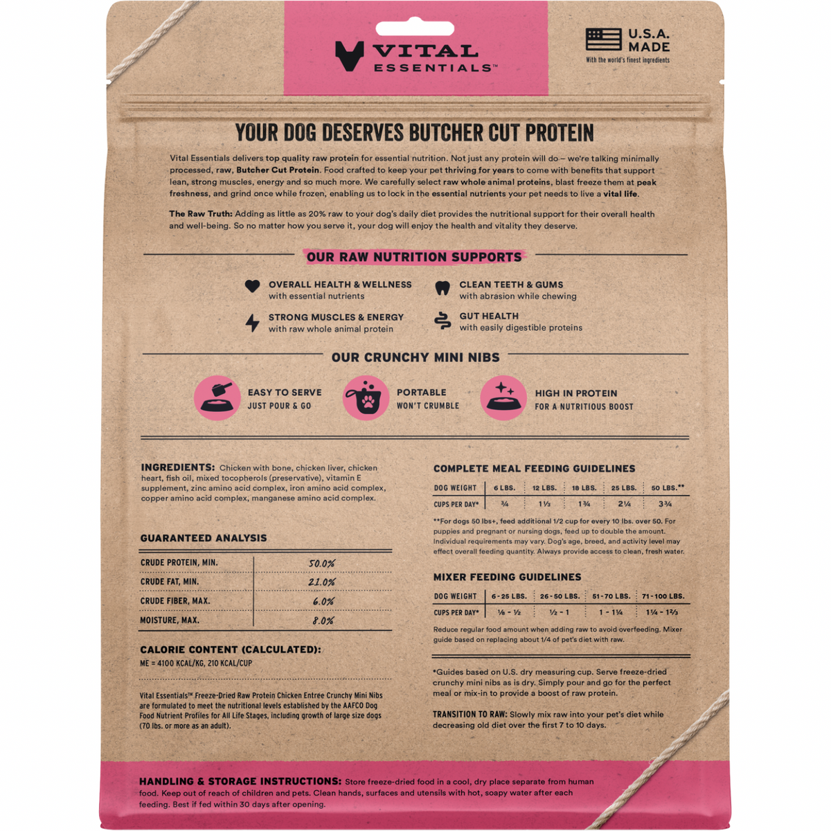 Freeze Dried Dog Food - Crunchy Mini Nibs - Chicken