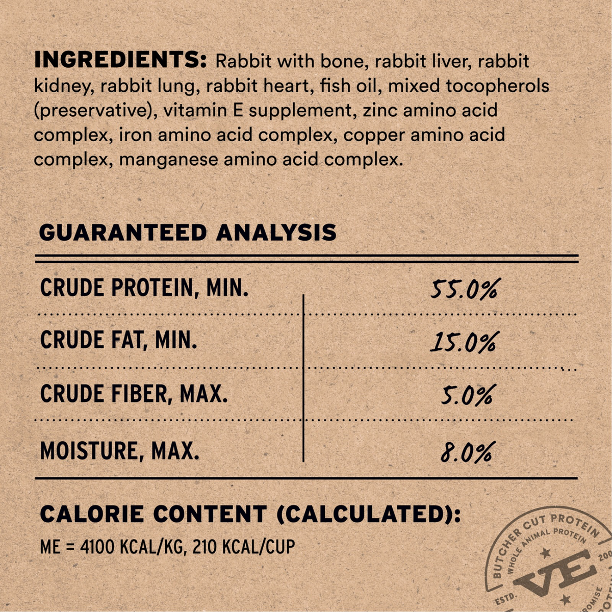 Freeze Dried Dog Food - Crunchy Mini Nibs - Rabbit