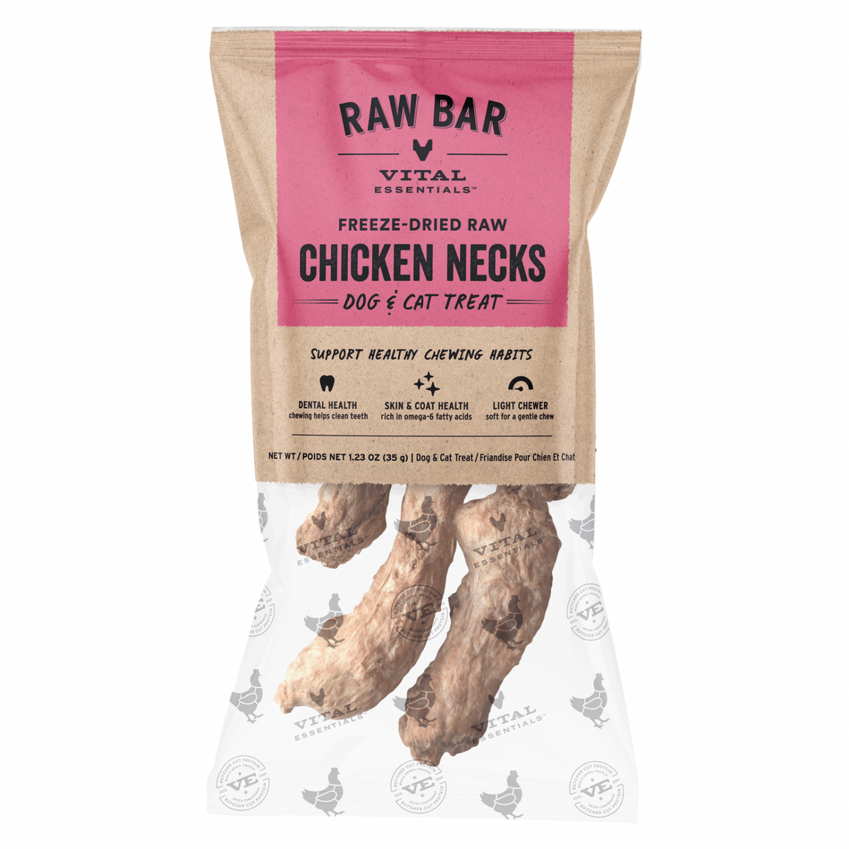 Freeze Dried Dog & Cat Treat - Raw Bar - Chicken Necks
