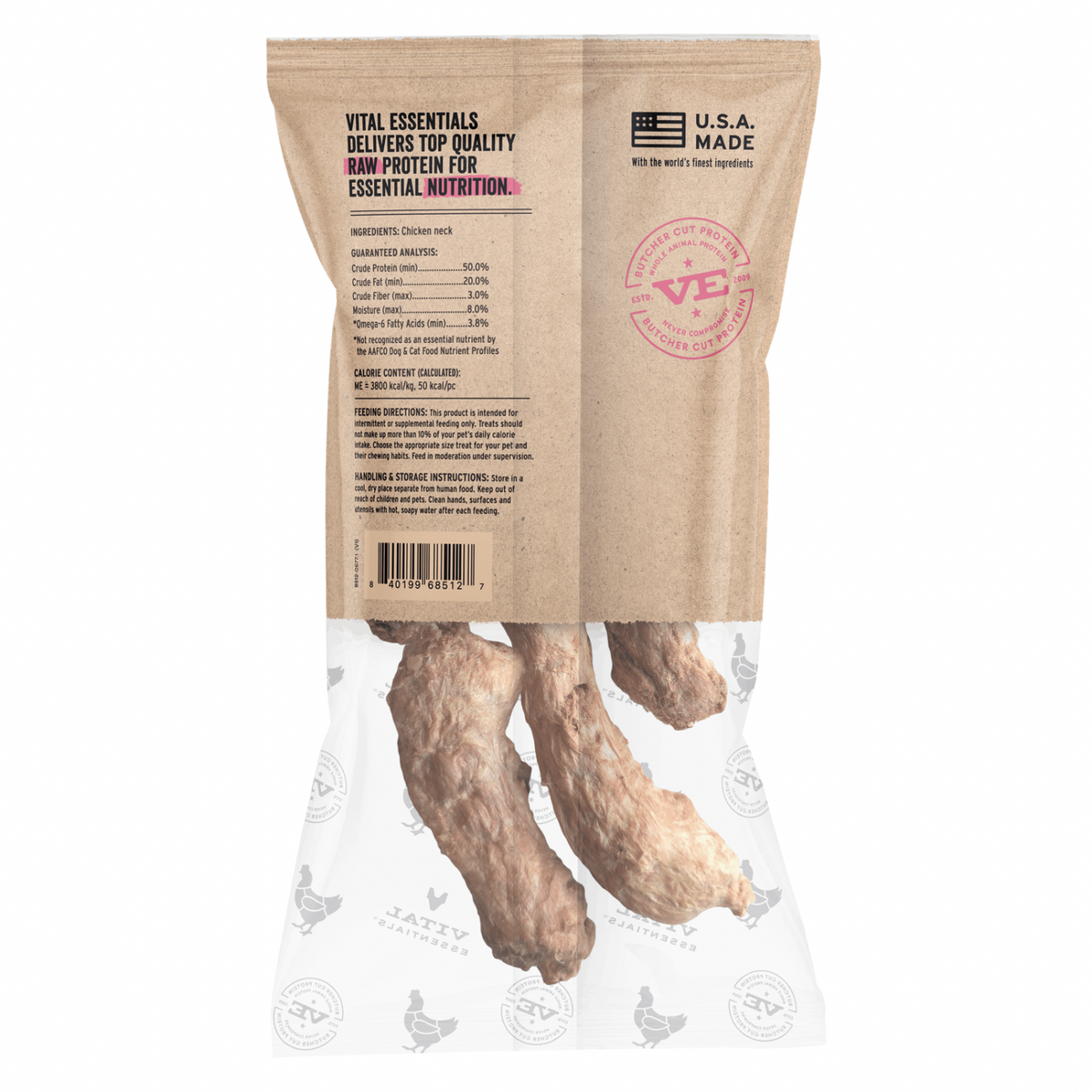 Freeze Dried Dog & Cat Treat - Raw Bar - Chicken Necks