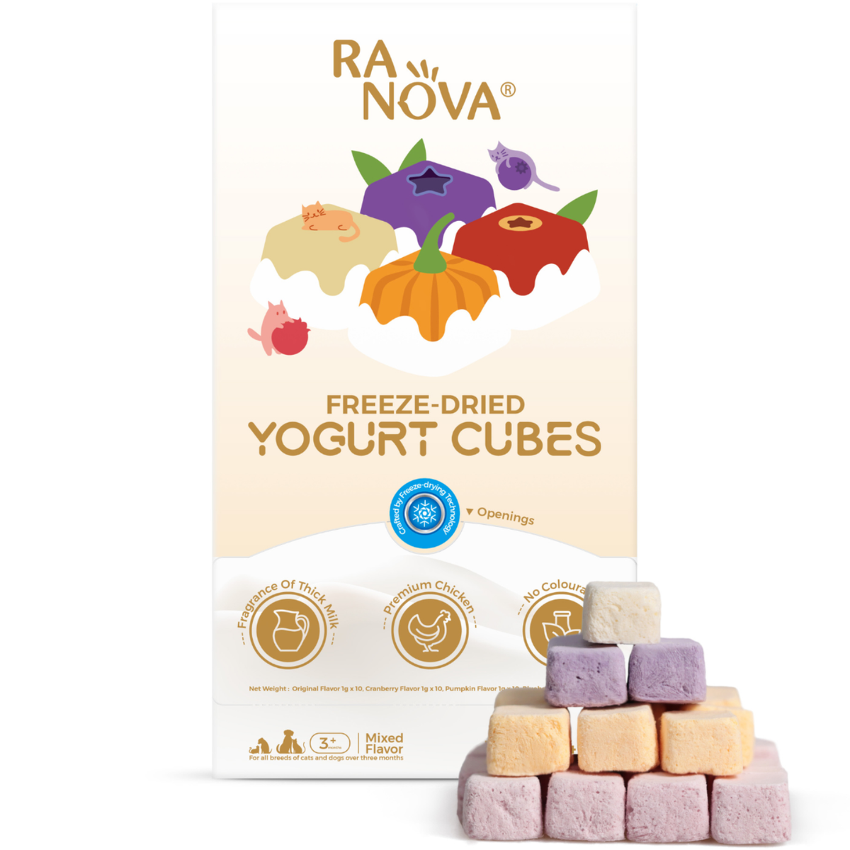 Freeze Dried Dog & Cat Treat - Yogurt Cubes (Mixed Flavor)