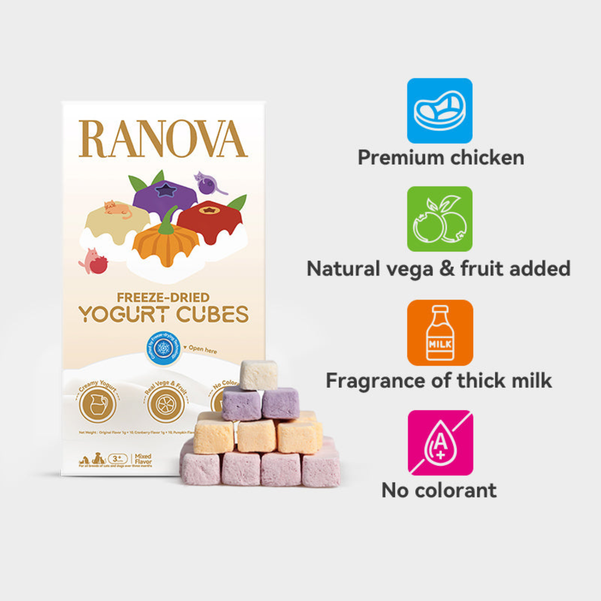 Freeze Dried Dog & Cat Treat - Yogurt Cubes (Mixed Flavor)