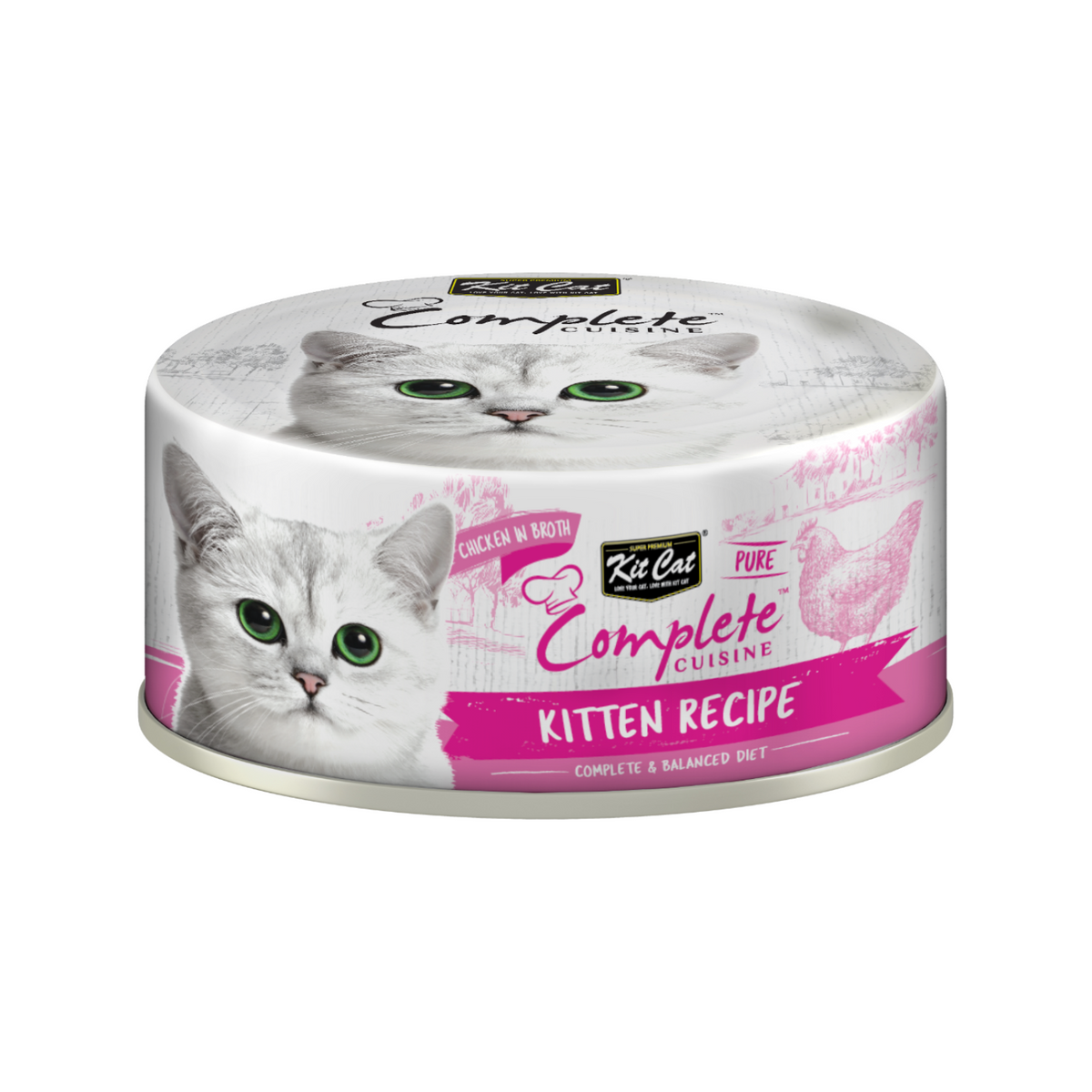 Canned Cat Food - Complete Cuisine - Chicken in Broth Kitten Recipe - 70 g