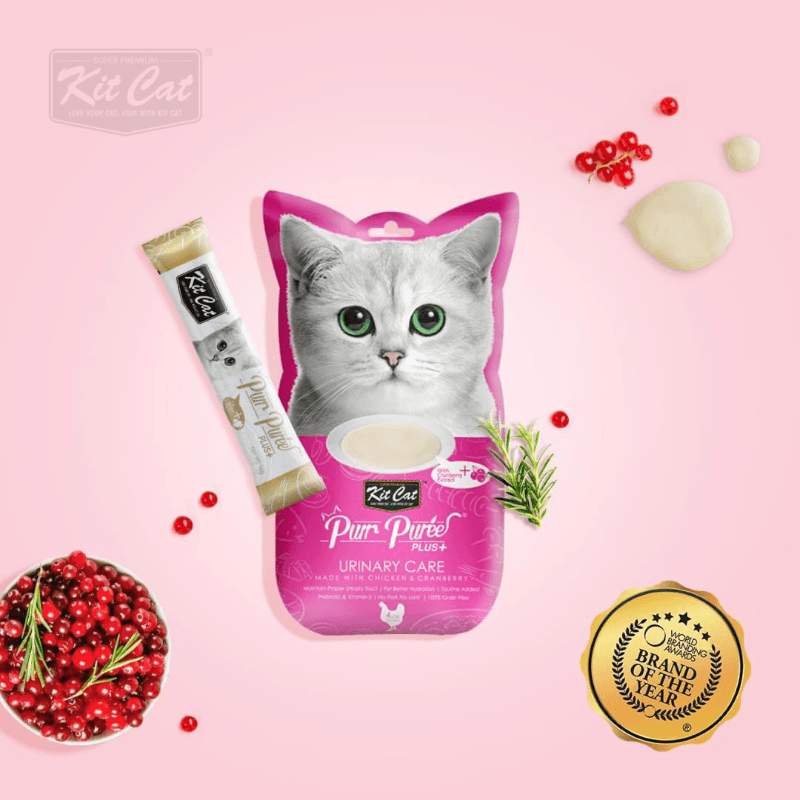 Cat Treat - Purr Purée PLUS+, URINARY CARE - Chicken & Cranberry - 15 g sachet, pack of 4