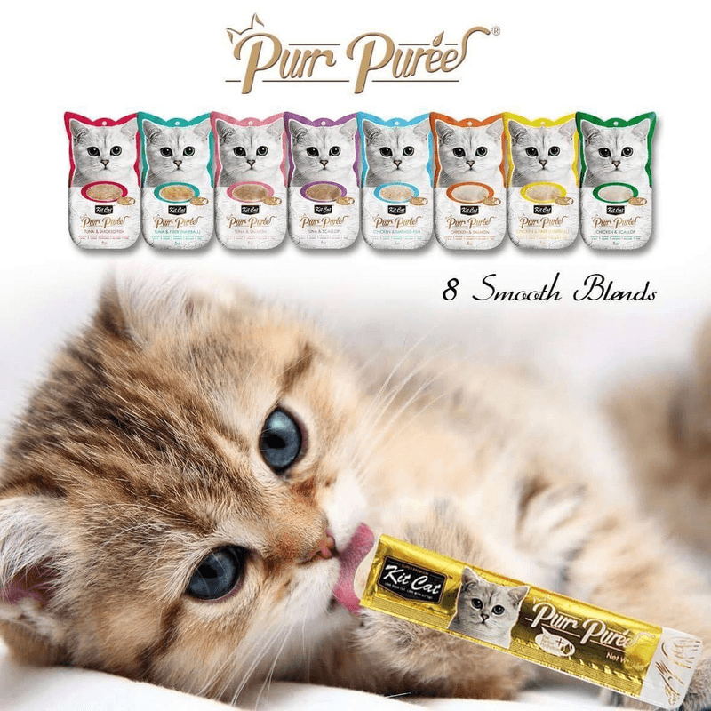 Cat Treat - Purr Purée - Tuna & Fiber (Hairball) - 15 g sachet, pack of 4