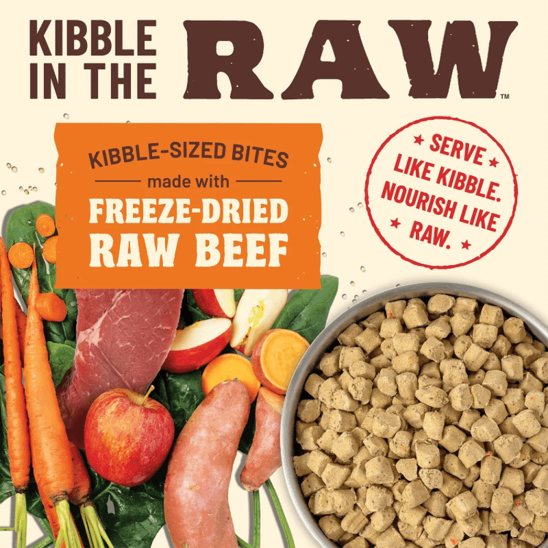 Freeze Dried Dog Food - KIBBLE IN THE RAW - Beef Recipe with Organic Vegetables