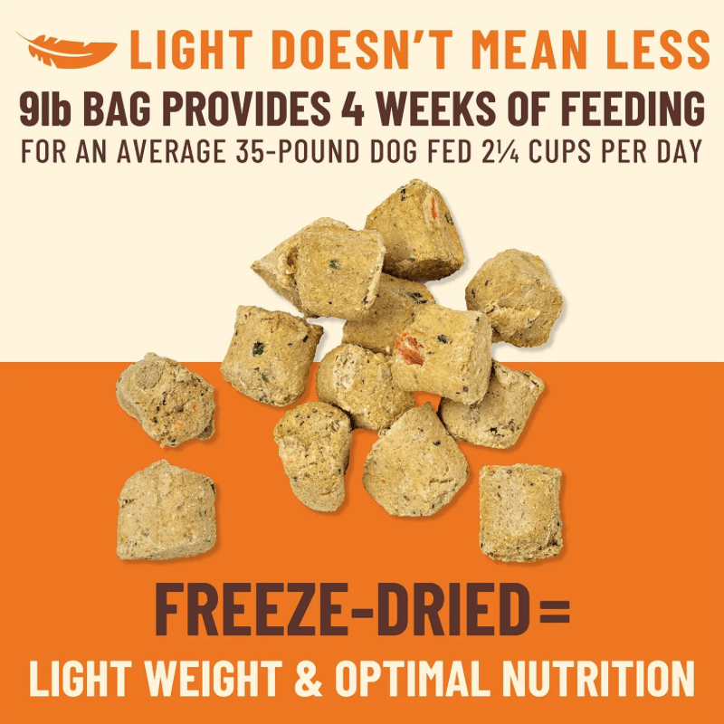 Freeze Dried Dog Food - KIBBLE IN THE RAW - Beef Recipe with Organic Vegetables