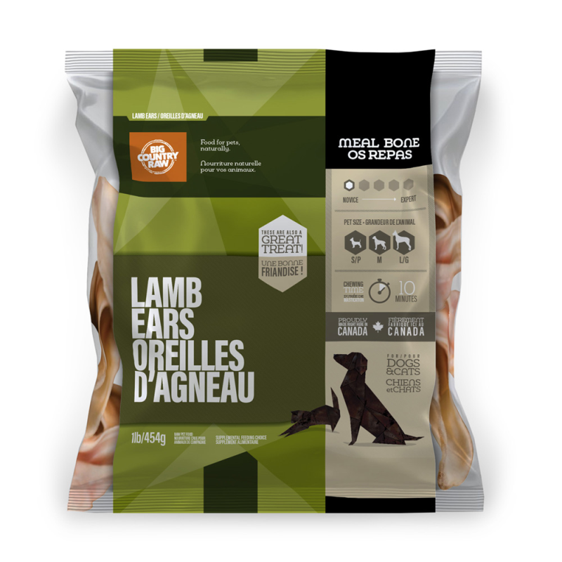 Big Country Raw - Cat & Dog - Meat Replacement Bones Lamb Ears