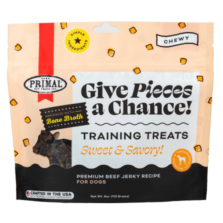 Primal Give Pieces a Chance Beef Jerky Dog Treats