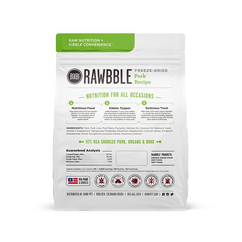 BIXBI - Freeze Dried Rawbble - Freeze Dried Pork
