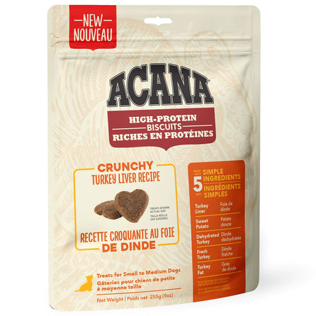 ACANA High-Protein Biscuits for Small to Medium Dogs - Crunchy Turkey Liver Recipe