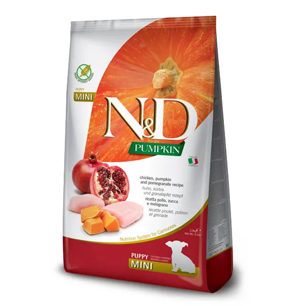 Farmina Natural & Delicious Pumpkin Canine Puppy Mini Dog Food Formula - Chicken, Pumpkin and Pomegranate