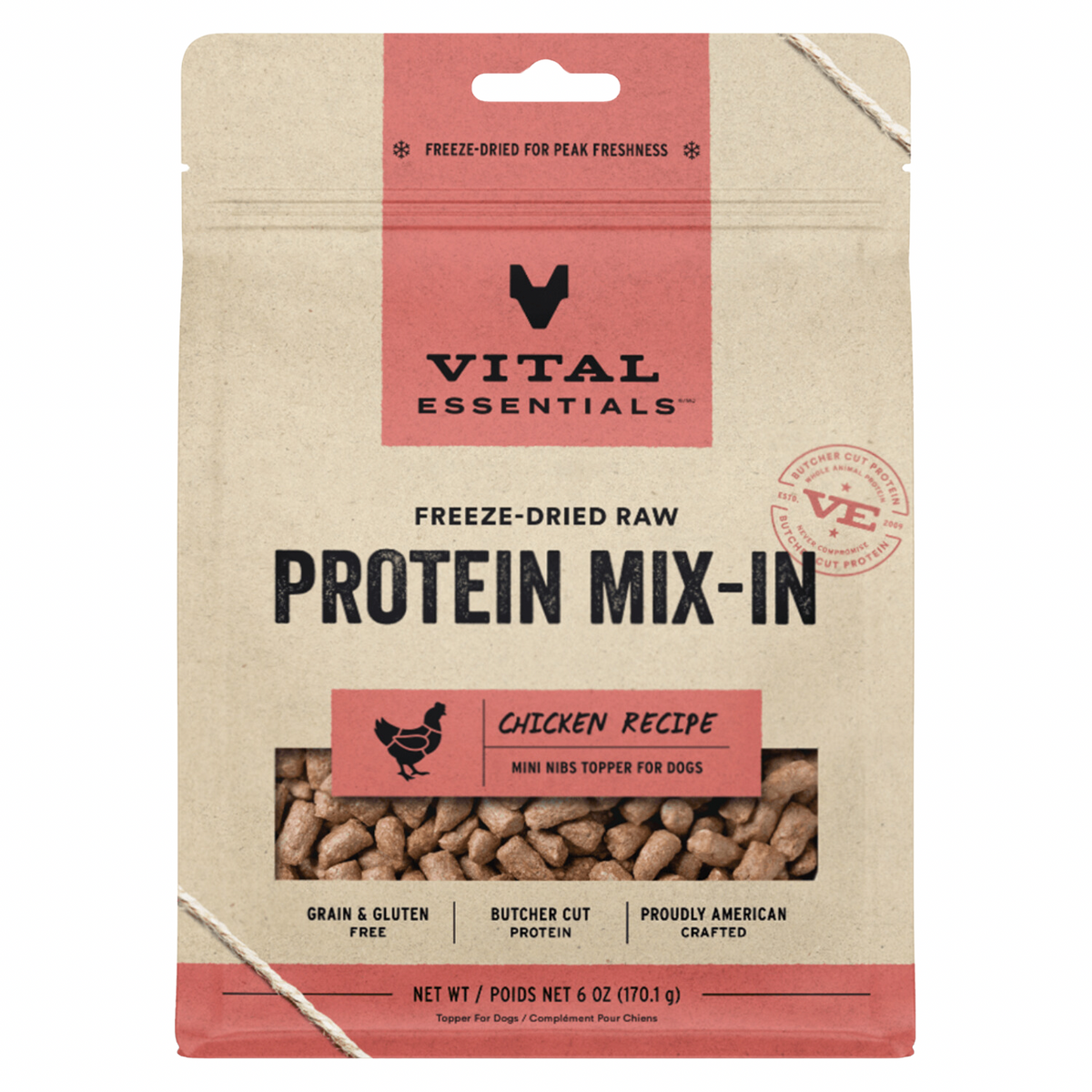 Freeze Dried Dog Food Topper, PROTEIN MIX-IN, Chicken Recipe - Mini Nibs