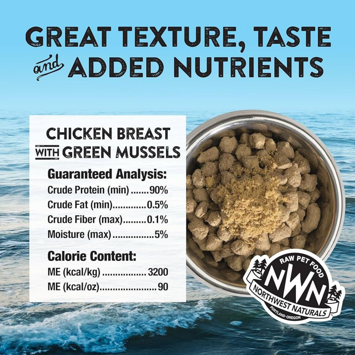 Feeze Dried FUNCTIONAL Food Topper for Dogs & Cats - Chicken Breast with New Zealand Green Mussels - 5 oz