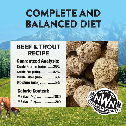 Freeze Dried Dog Food - Nuggets - Beef & Trout Recipe