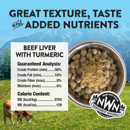Feeze Dried FUNCTIONAL Food Topper for Dogs & Cats - Beef Liver with Turmeric - 4.5 oz
