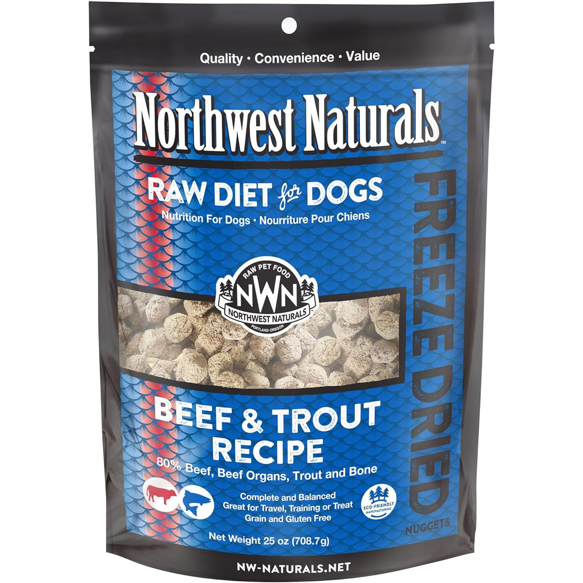 Freeze Dried Dog Food - Nuggets - Beef & Trout Recipe