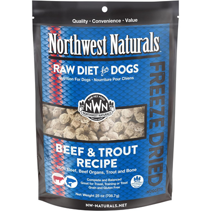 Freeze Dried Dog Food - Nuggets - Beef & Trout Recipe