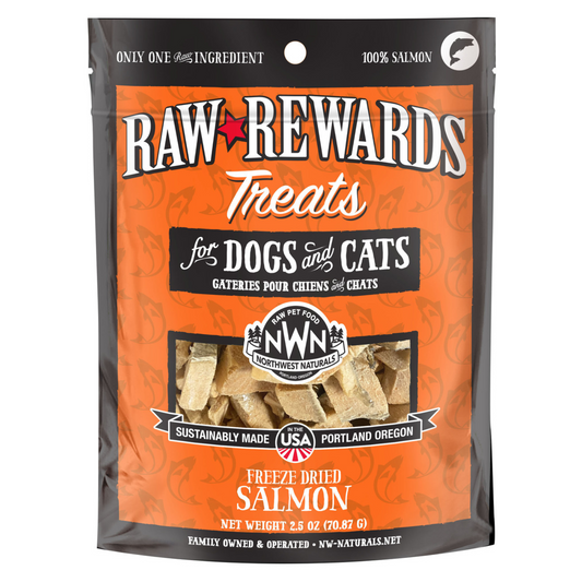Freeze Dried Treat for Dogs & Cats - RAW REWARDS - Salmon - 2.5 oz
