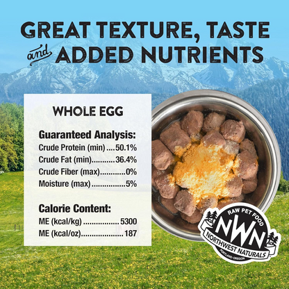 Feeze Dried FUNCTIONAL Food Topper for Dogs & Cats - Whole Egg - 4 oz