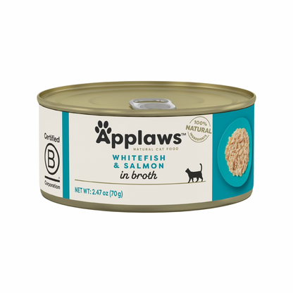 Canned Cat Treat - Whitefish & Salmon in Broth - 2.47 oz