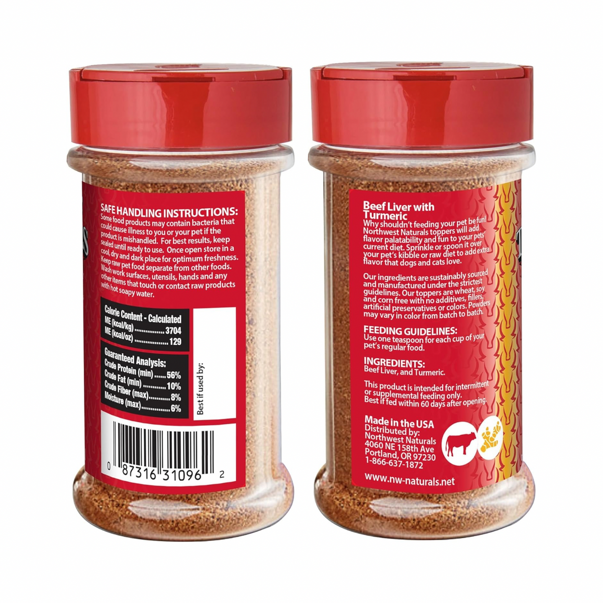 Feeze Dried FUNCTIONAL Food Topper for Dogs & Cats - Beef Liver with Turmeric - 4.5 oz