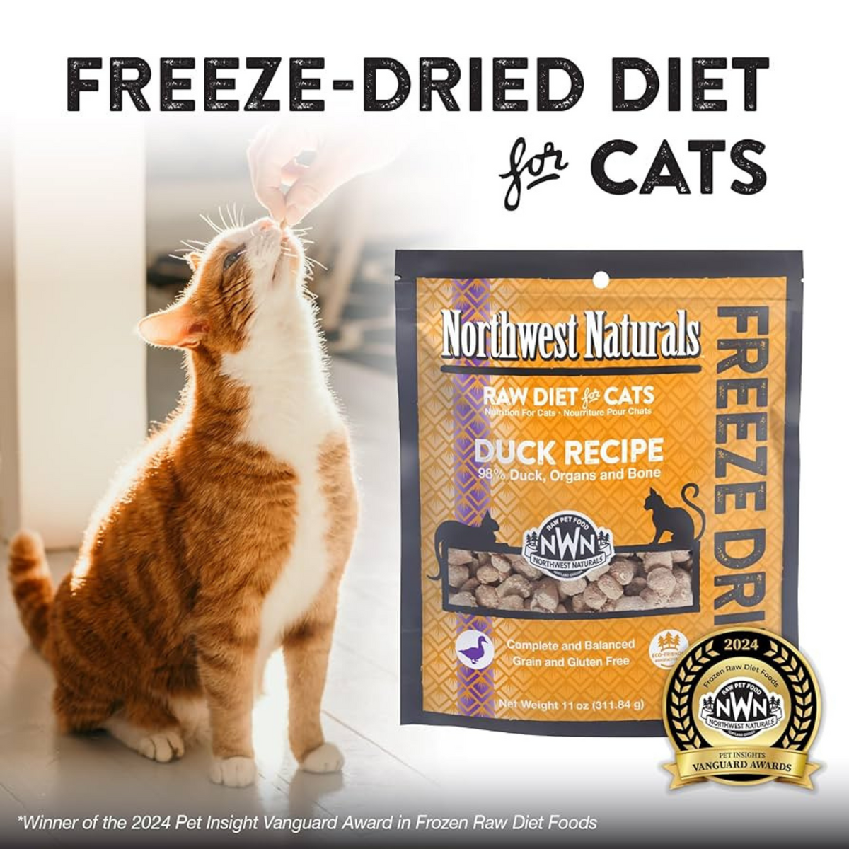 Freeze Dried Cat Food - Nibbles - Duck Recipe - 11 oz