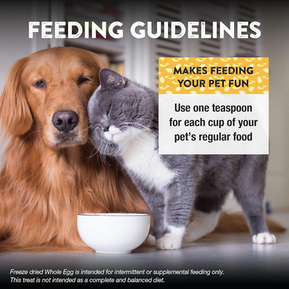 Feeze Dried FUNCTIONAL Food Topper for Dogs & Cats - Whole Egg - 4 oz