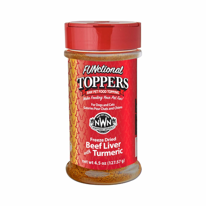Feeze Dried FUNCTIONAL Food Topper for Dogs & Cats - Beef Liver with Turmeric - 4.5 oz