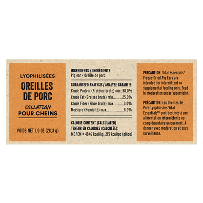 Freeze Dried Dog Treat - Raw Bar - Pig Ear