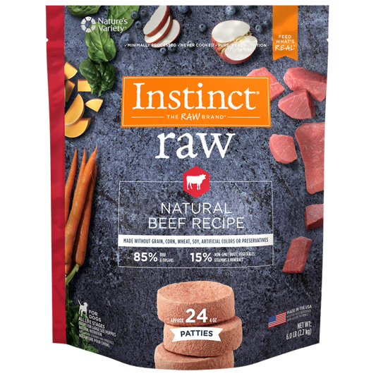 Instinct - Dog - Raw Natural Beef Patties 85/15