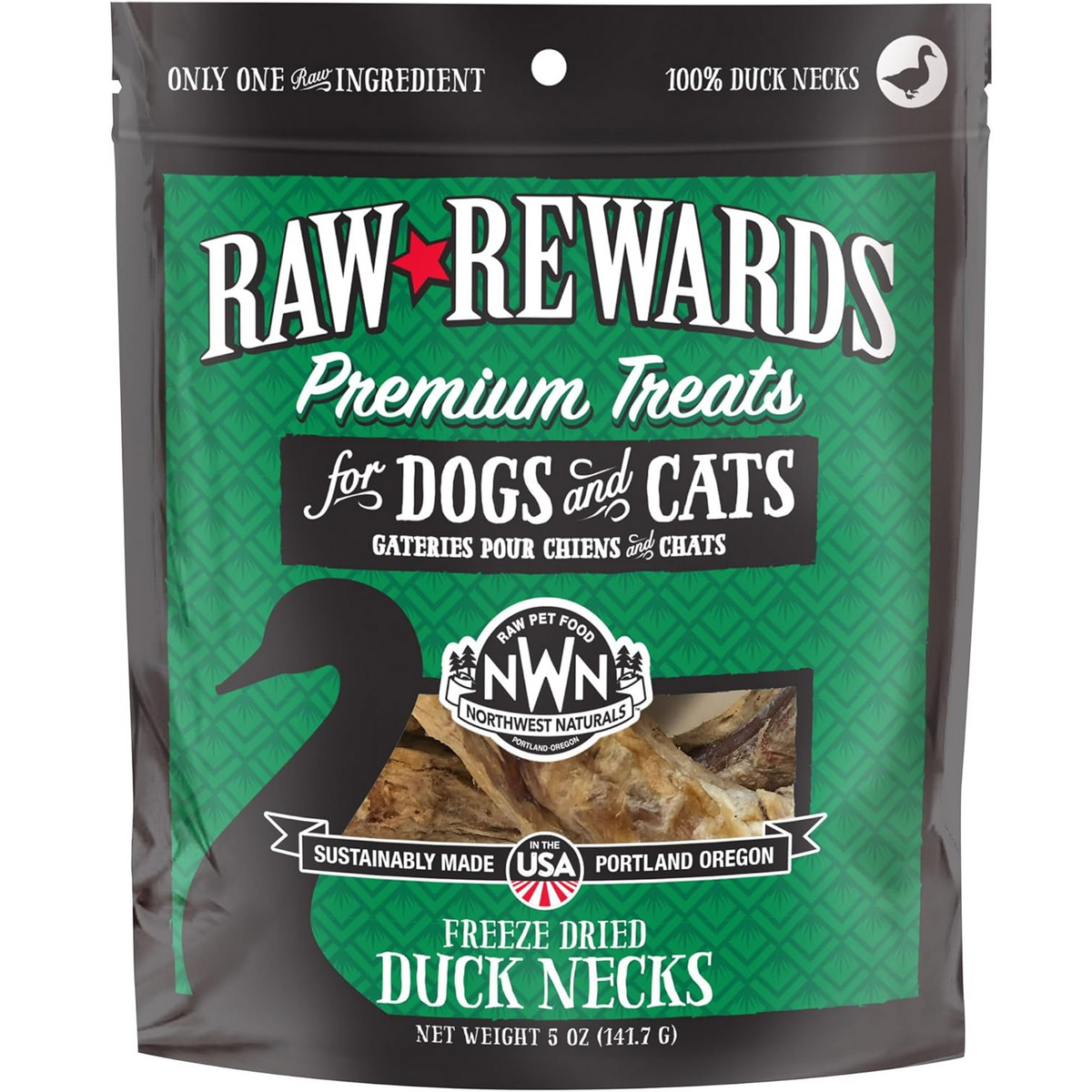 Freeze Dried Treat for Dogs & Cats - RAW REWARDS - Duck Necks - 5 oz