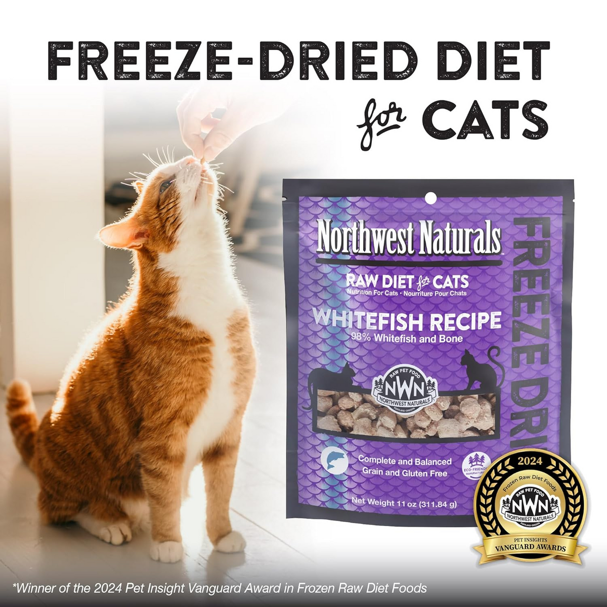 Freeze Dried Cat Food - Nibbles - Whitefish Recipe - 11 oz