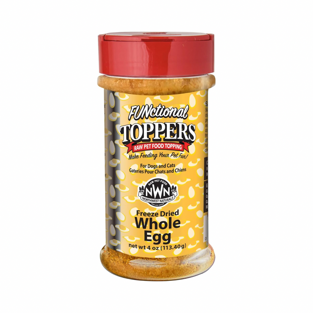 Feeze Dried FUNCTIONAL Food Topper for Dogs & Cats - Whole Egg - 4 oz
