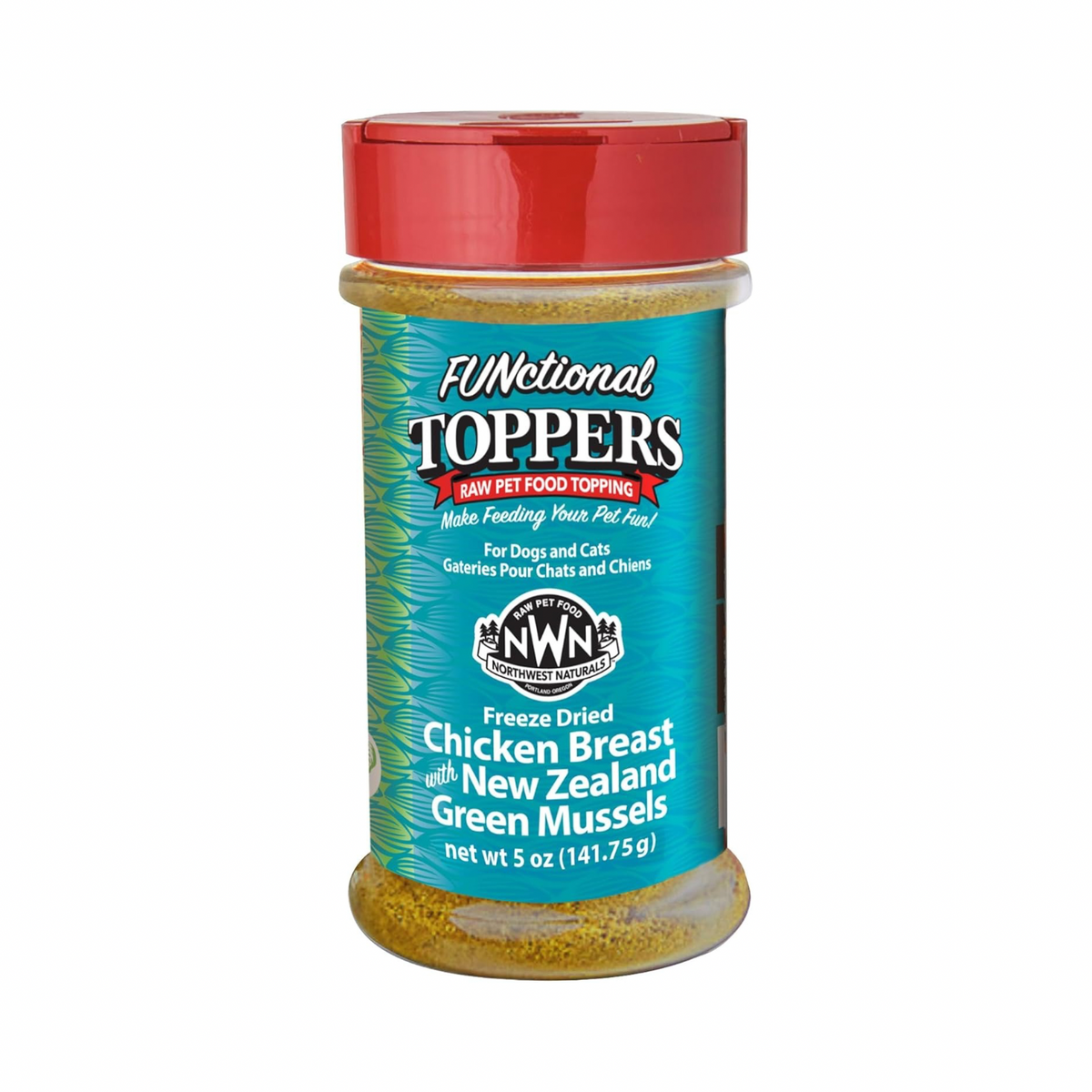 Feeze Dried FUNCTIONAL Food Topper for Dogs & Cats - Chicken Breast with New Zealand Green Mussels - 5 oz